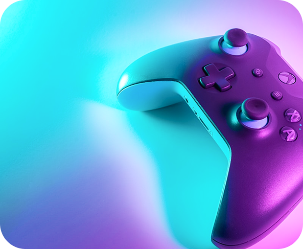 Gaming controller with neon lighting